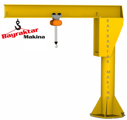 Halatlı Vinç PG06 YERE BAĞLANTILI KOLON TİPİ 360 DERECE DÖNER KOLLU PERGEL VİNÇ