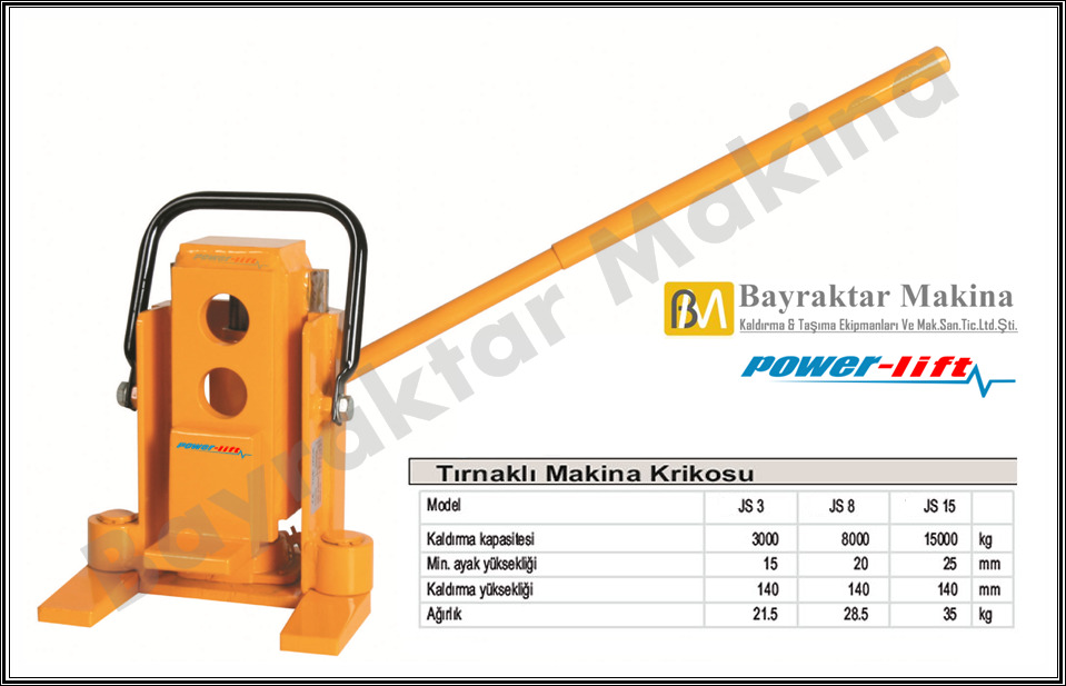 Halatlı Vinç 15 Ton Tırnaklı Makina Krikosu