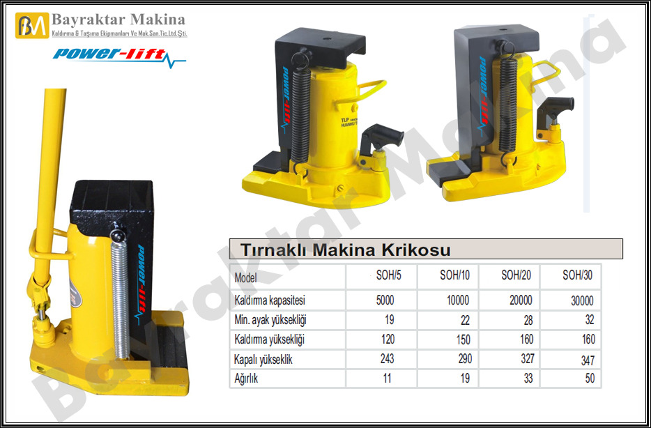 Halatlı Vinç 20 Ton Tırnaklı Makina Krikosu