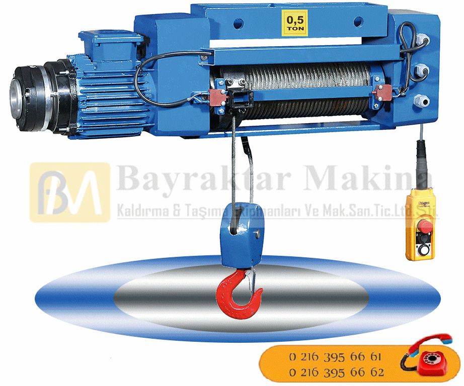 500 KG 2 HAREKETLİ HALATLI VİNÇ