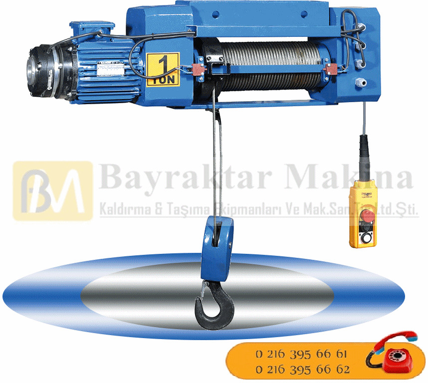 1 TON 2 HAREKETLİ HALATLI VİNÇ